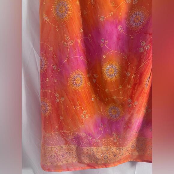 Y2K Beach Gypsy Tie Dye-esque Celestial Sunset Goddess Boho Wrap Skirt S/M - Picture 6 of 12